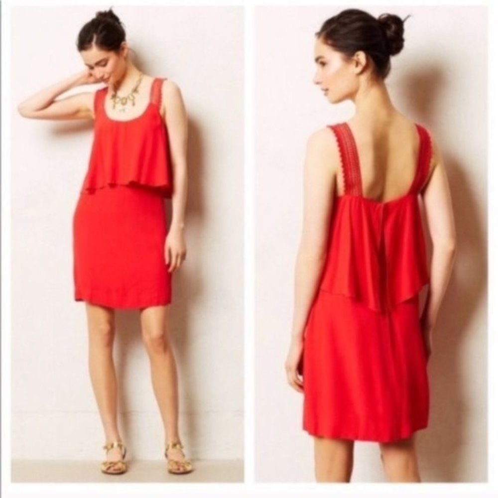 ANTHROPOLOGIE MAEVE Tisana Flutter Crochet Dress
